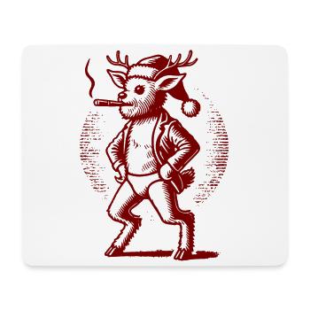 Party Rentier Mit Zigarre Vintage Look - Mousepad (Querformat) - Weiß - Vorne