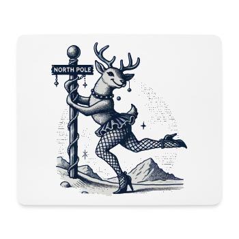 Lustiges Rentier Pole Dance Weihnachten - Mousepad (Querformat) - Weiß - Vorne