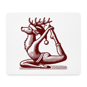 Drôle Yoga Renne Noël Design - Tapis de souris (format paysage) - blanc - Devant