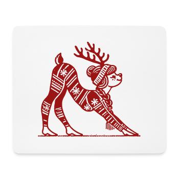 weYoga Reindeer for Christmas Relaxation - Mouse Pad (horizontal) - white - Front