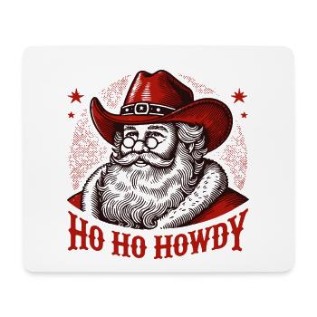 Noël Western Joy Ho Ho Howdy Santa - Tapis de souris (format paysage) - blanc - Devant