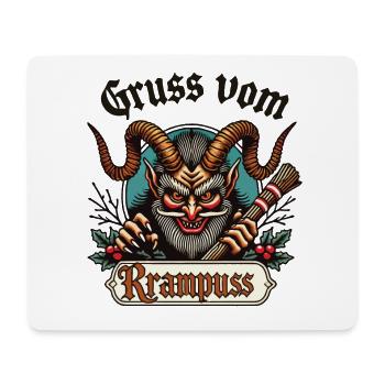 Salutation de la tradition de Noël de la légende de Krampus - Tapis de souris (format paysage) - blanc - Devant
