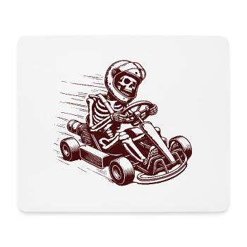 Retro Skeleton Go-Kart Driver Racing Adventure - Mouse Pad (horizontal) - white - Front