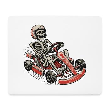 Aventure amusante de pilote de karting squelette - Tapis de souris (format paysage) - blanc - Devant