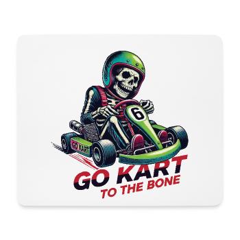 Go-Kart Skelett - Mousepad (Querformat) - Weiß - Vorne