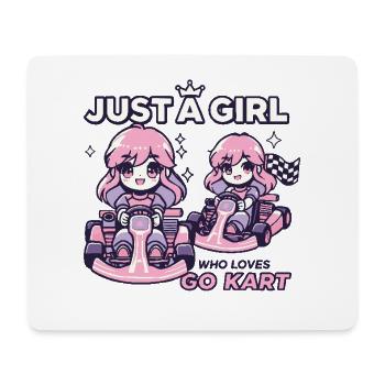 Une fille dans une aventure de karting - Tapis de souris (format paysage) - blanc - Devant