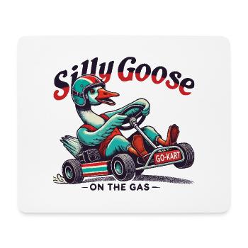Plaisir du karting avec Silly Goose sur l’accélérateur - Tapis de souris (format paysage) - blanc - Devant