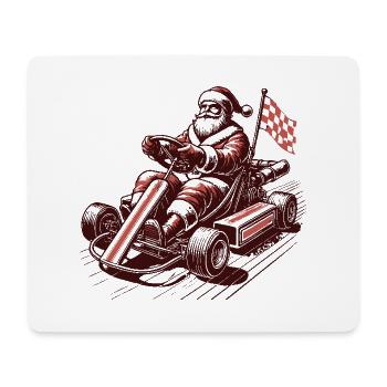 Père Noël en kart - Tapis de souris (format paysage) - blanc - Devant