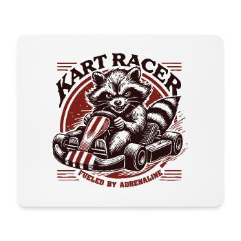 Kartfahrer Waschbär Adrenalin Angetrieben Go-Kart - Mousepad (Querformat) - Weiß - Vorne