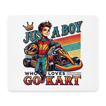 Juste un garçon qui aime le karting - Tapis de souris (format paysage) - blanc - Devant