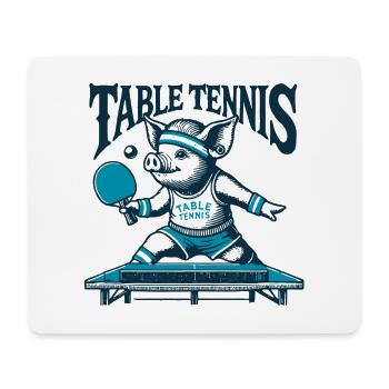 Funny Table Tennis Pig Vintage Style - Mouse Pad (horizontal) - white - Front