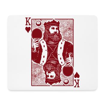 Retro Tischtennis Spielkarte König Vintage Stil - Mousepad (Querformat) - Weiß - Vorne