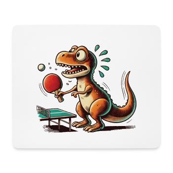 Lustiger T-Rex Spielt Tischtennis - Mousepad (Querformat) - Weiß - Vorne