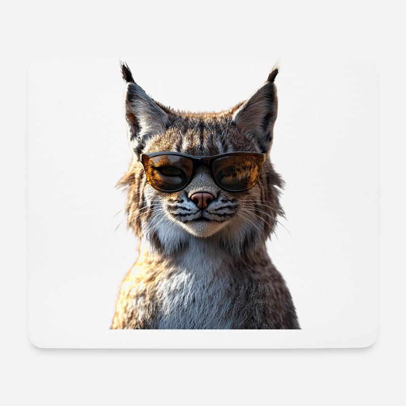 Luchs Lynx Wildkatze Raubkatzen Katzen Süße Luchse - Mousepad (Querformat) - Weiß