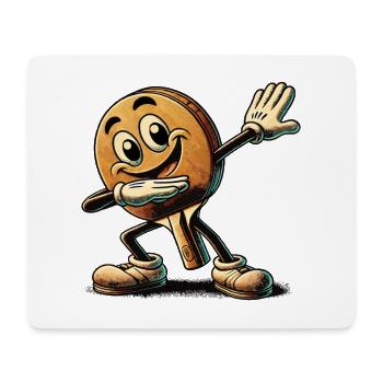 Dabbing Table Tennis Racket Funny Cartoon - Mouse Pad (horizontal) - white - Front