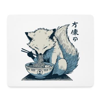 Kitsune Ramen Nudeln Kawaii Japan Streetwear Retro - Mousepad (Querformat) - Weiß - Vorne
