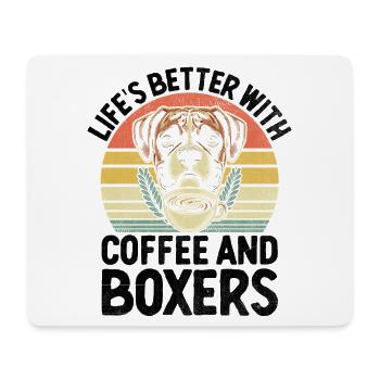 Retro Life's Better With Coffee And Boxers - Mouse Pad (horizontal) - white - Front