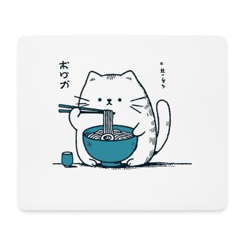 Ramen Nouilles Chat Lover Kawaii Rétro Japon - Tapis de souris (format paysage) - blanc - Devant