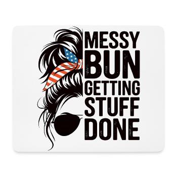 Chignon en désordre Faire faire des choses Nettoyage Humour - Tapis de souris (format paysage) - blanc - Devant