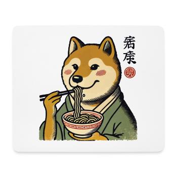 Shiba chien ramen nouilles drôles chiens ukiyo-e - Tapis de souris (format paysage) - blanc - Devant
