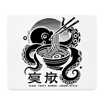 Octopus Eats Ramen Japan Retro Ukiyo-E - Mouse Pad (horizontal) - white - Front