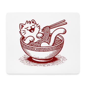 Ramen Nudeln Kawaii Katze Japanische Nudeln - Mousepad (Querformat) - Weiß - Vorne