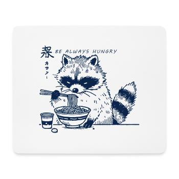 Ramen Noodles Kawaii Raccoon Anime Streetwear - Mouse Pad (horizontal) - white - Front