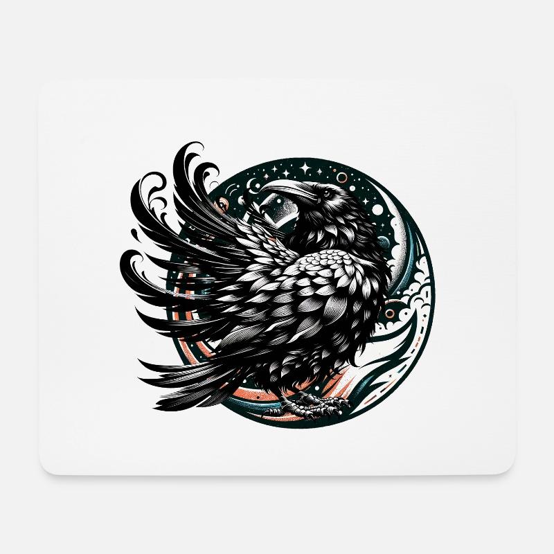 Halloween Rabe Raben Krähe Krähen - Mousepad (Querformat) - Weiß