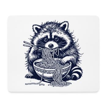 raton laveur ramen amant ukiyo-e rétro kawaii - Tapis de souris (format paysage) - blanc - Devant