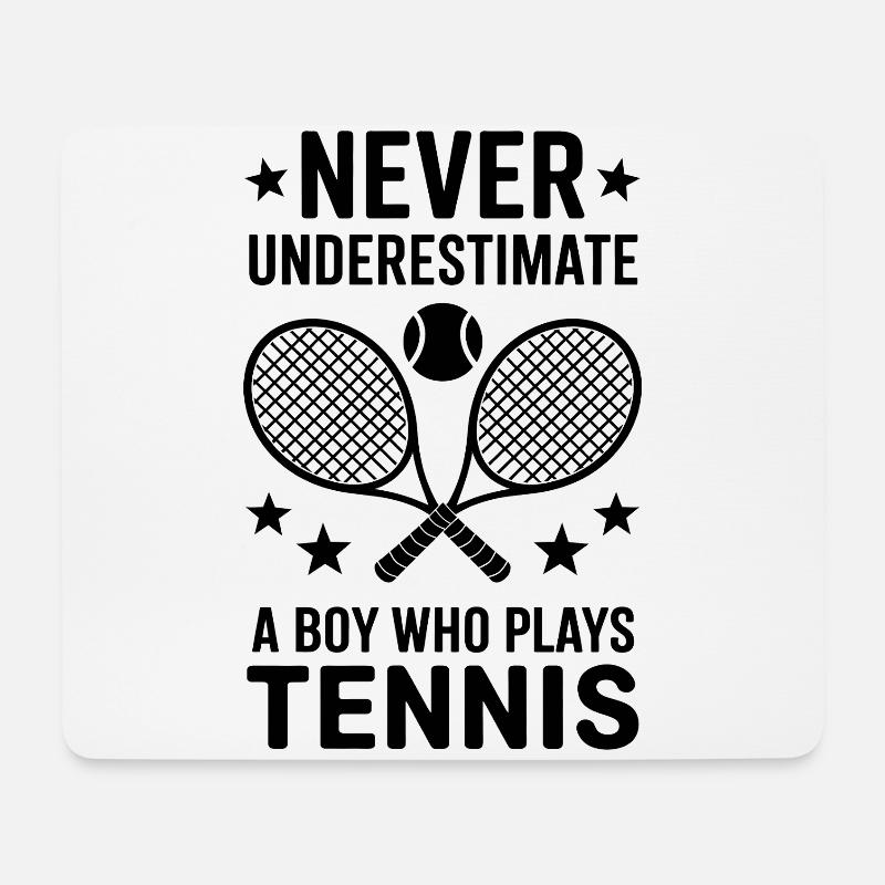 Tennis Spruch Jungs Lustiges Tennis Geschenk - Mousepad (Querformat) - Weiß
