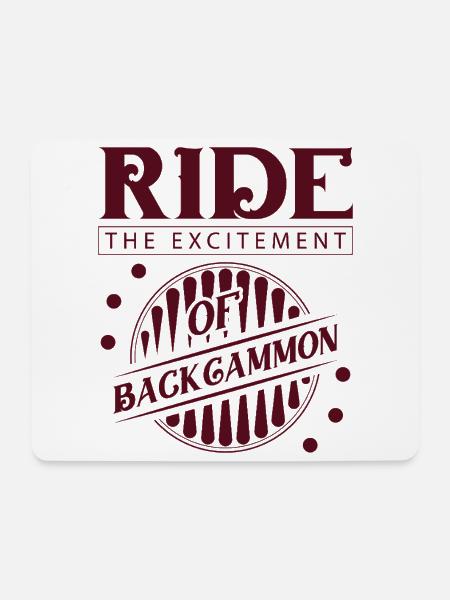 Backgammon Spiel - Mousepad (Querformat) - Weiß