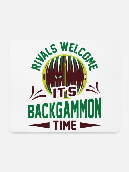 Backgammon Spiel - Mousepad (Querformat) - Weiß