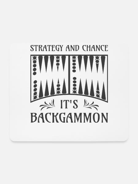 Backgammon Spiel - Mousepad (Querformat) - Weiß