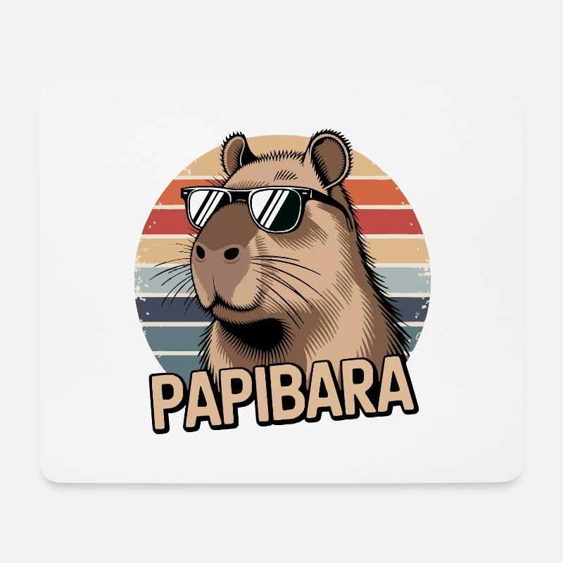 Vatertag Papibara Cooles Statement für Papas - Mousepad (Querformat) - Weiß