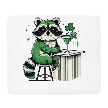 Cocktail de raton laveur pour la Saint-Patrick - Tapis de souris (format paysage) - blanc - Devant