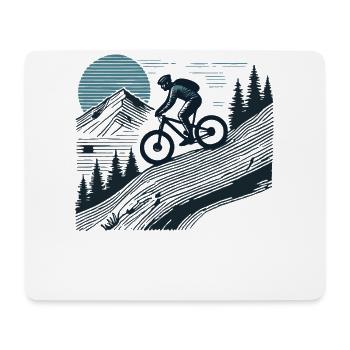 Vélo Aventure Montagne Paysage Rétro - Tapis de souris (format paysage) - blanc - Devant