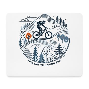 Bike Adventure Mountain Bike Fun Nature - Mouse Pad (horizontal) - white - Front