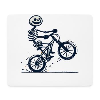 Funny Bicycle Skeleton Biker for - Mouse Pad (horizontal) - white - Front