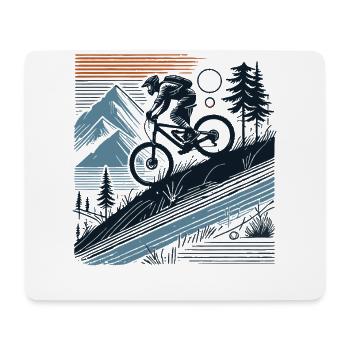 Mountain Bike Adventure Bicycle Nature Tour - Mouse Pad (horizontal) - white - Front