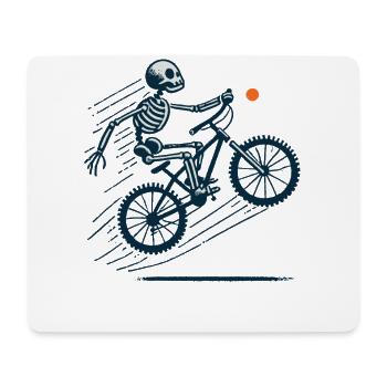 Retro Bicycle Skeleton Mountain Bike Adventure - Mouse Pad (horizontal) - white - Front