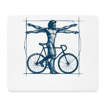 Bicycle Vitruvian Man Cyclist Art - Mouse Pad (horizontal) - white - Front