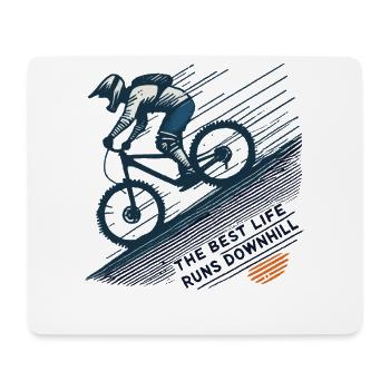 Fahrrad Downhill Abenteuer Retro Stil - Mousepad (Querformat) - Weiß - Vorne