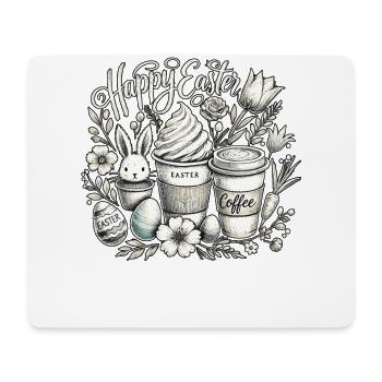 Amateurs de café de Pâques Café de lapin de Pâques - Tapis de souris (format paysage) - blanc - Devant