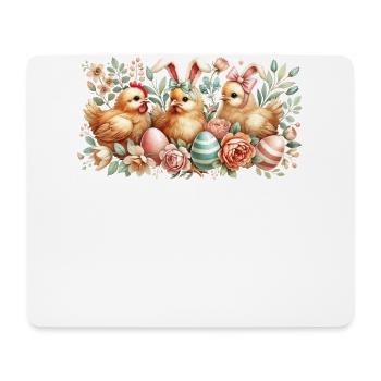 Poussin de Pâques Vintage Retro Poulets - Tapis de souris (format paysage) - blanc - Devant