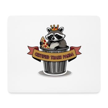 Certified Trash Panda – Raccoon with Crown - Mouse Pad (horizontal) - white - Front
