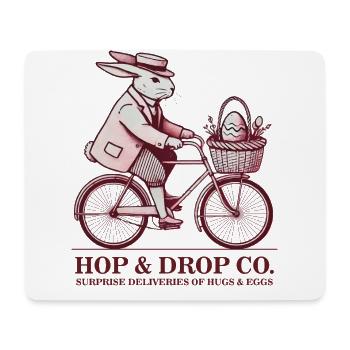 Ostern Retro Hase Fahrrad Ästhetik Eier - Mousepad (Querformat) - Weiß - Vorne