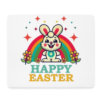 Ostern Retro Ästhetik Fröhlicher Hase - Mousepad (Querformat) - Weiß - Vorne