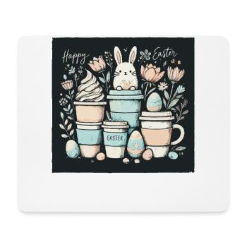 Ostern Kaffeetassen Kaffeeliebhaber Kaffee Design - Mousepad (Querformat) - Weiß - Vorne