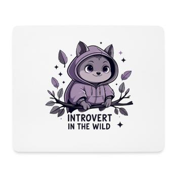 Introvertiert im Freien – Tier im Hoodie - Mousepad (Querformat) - Weiß - Vorne