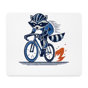 Raton laveur sur vélo de course pour les cyclistes sportifs - Tapis de souris (format paysage) - blanc - Devant
